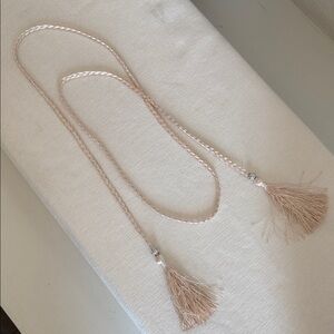 Elegant Tassel Belt in cream
